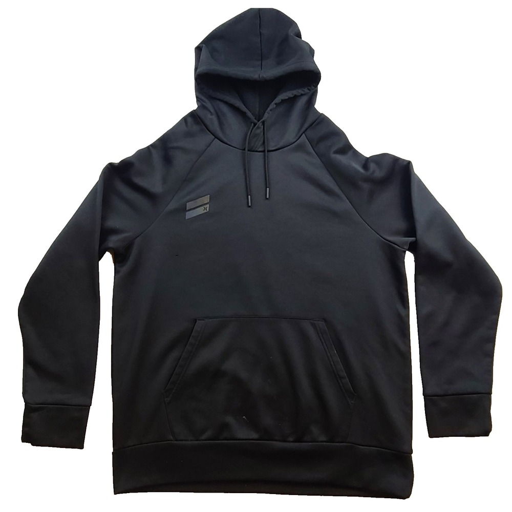 Hurley Mens Large Black Performance Hoodie Pullover Fleece Logo HFA21VMP-02670